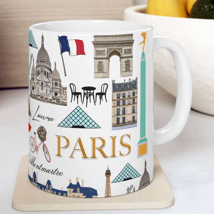 Caneca com padrão de Paris por atacado de simply blessed shy