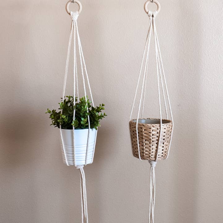 Simple Macrame Plant Hanger for wholesale by Sapling Fibers