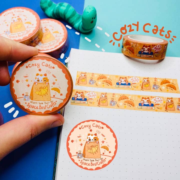 Cosy Cat Washi Tape - Cute Washi Tape for wholesale by Split Moon Studios