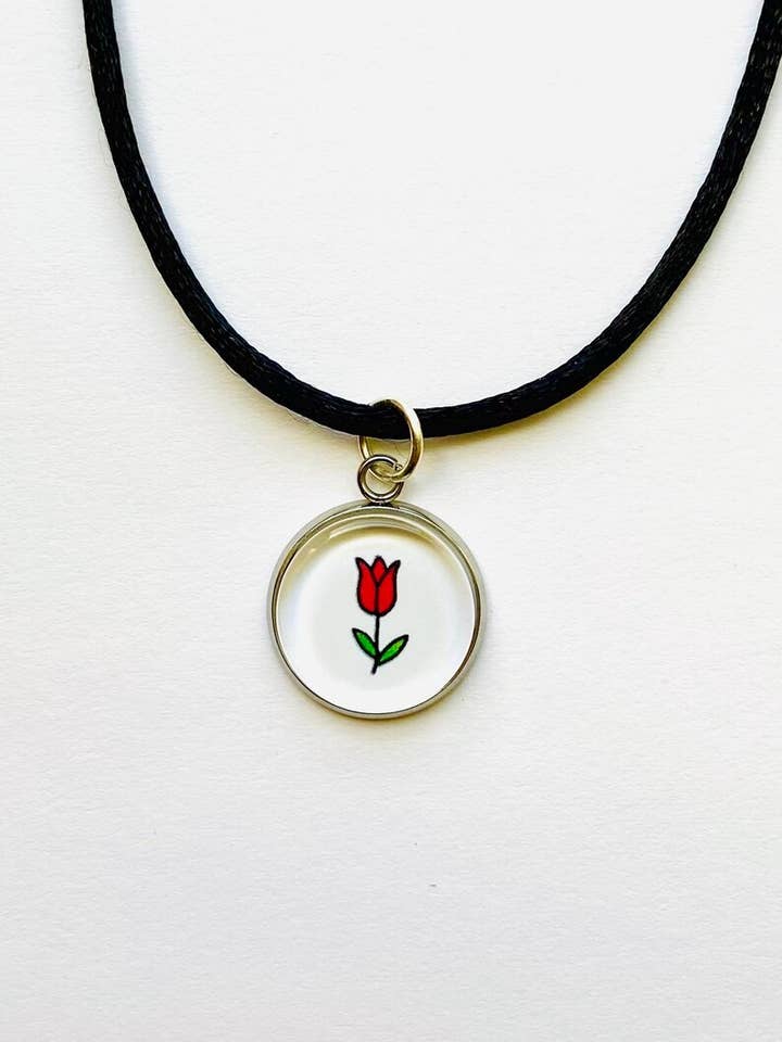 Tulip Charm Necklace - Spring Jewelry - Flower Pendant for wholesale by Nifty Gifty Shop