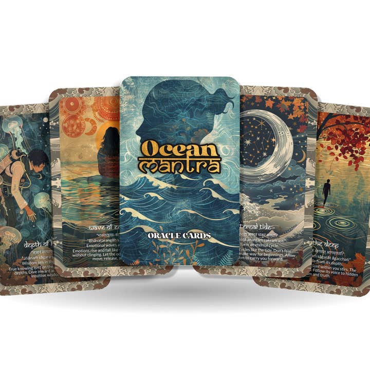 Ocean Mantra Flow Orakelkaarten met 22 Kaarten voor wholesale door Ibiza Tarot USA