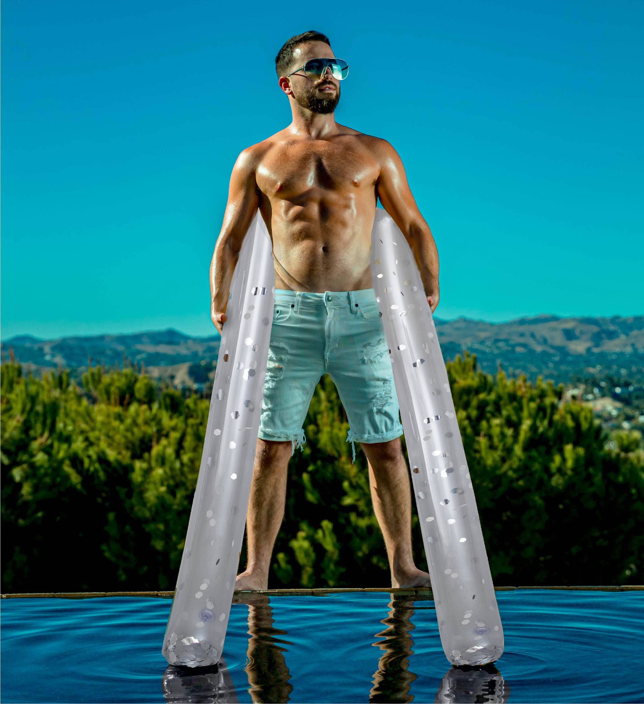 Cota Global - Wholesale Inflatables - Pool Float - 74" Silver Noodle - Set Of 26