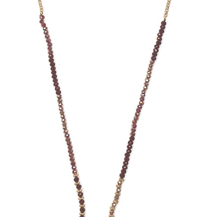 Collier - Croix Wine W Perle pour la vente par Flirt Jewelry