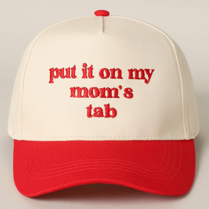 Fashion City - Wholesale Trucker Hat - Unisex - Put It On My Mom's Tab Embroidery Two-Tone Hat