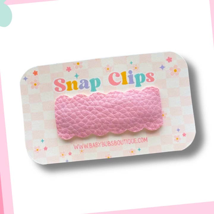 Solid baby Pink Snap Clip for wholesale by BabyBubsBoutique