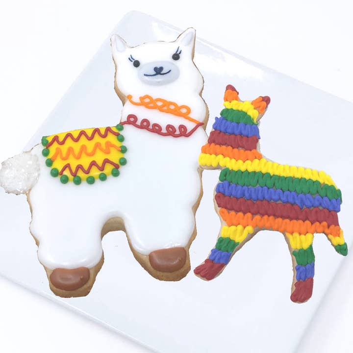 Cinco De Mayo Alpaka und Pinata Royal Icing Keksset für den Großhandel von Wild Angel Treats, LLC