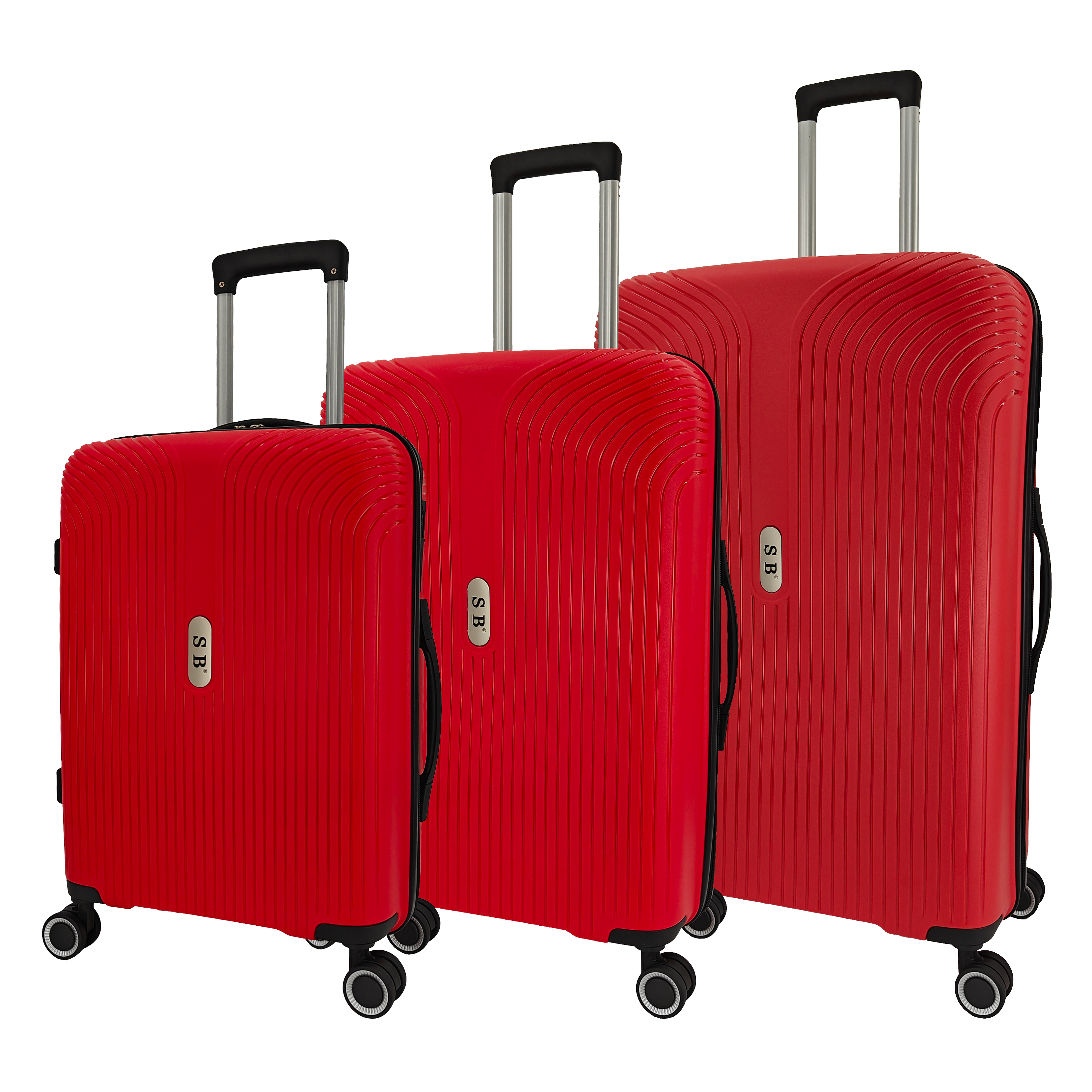 Super Bazaar - Wholesale Luggage - 3-piece luggage set 4 double wheels trolley - TSA lock3