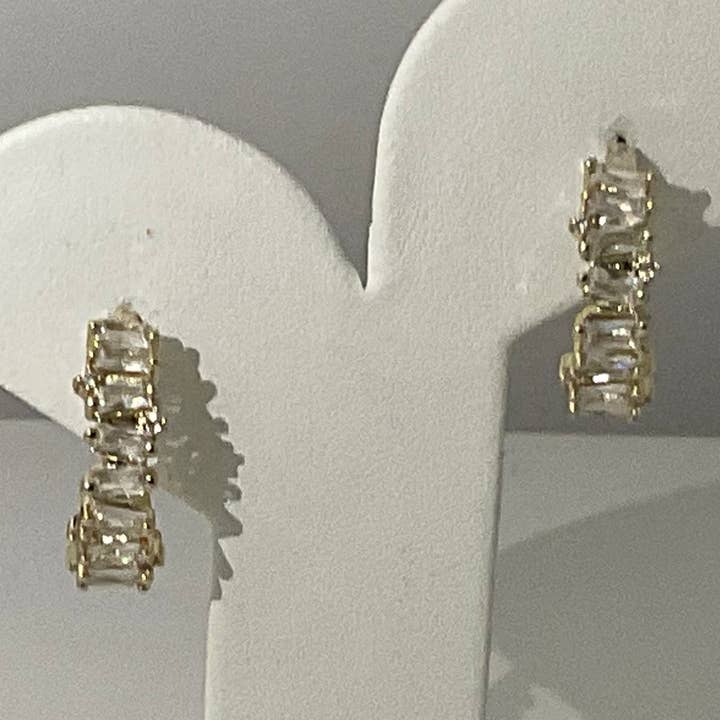 Fancy Baguette Statement Earrings for wholesale by My Best Kept Jewelry