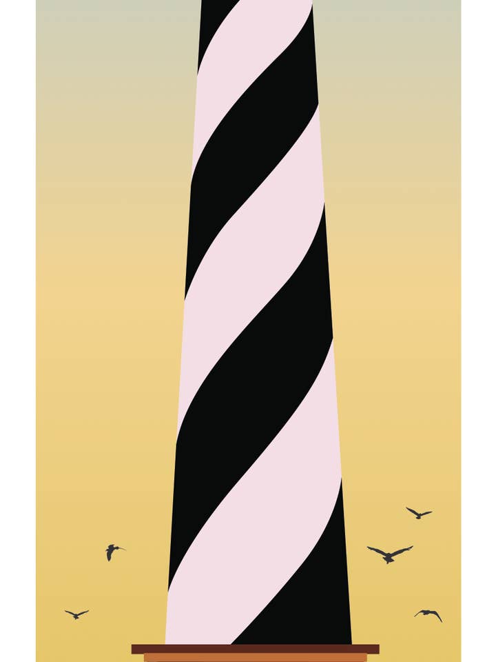 Cape Hatteras Lighthouse Illustration for wholesale by LOST DOG art & frame