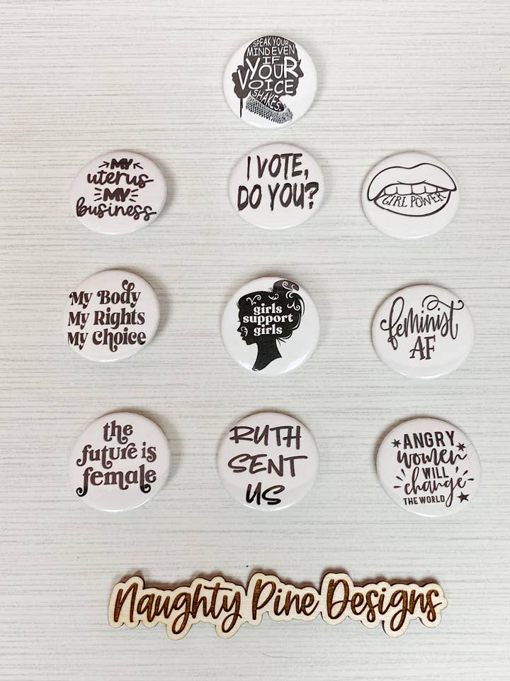 Feminist Button Pack | Pinback Buttons | Feminist Buttons | Feminist | Buttons for wholesale by Naughty Pine Designs