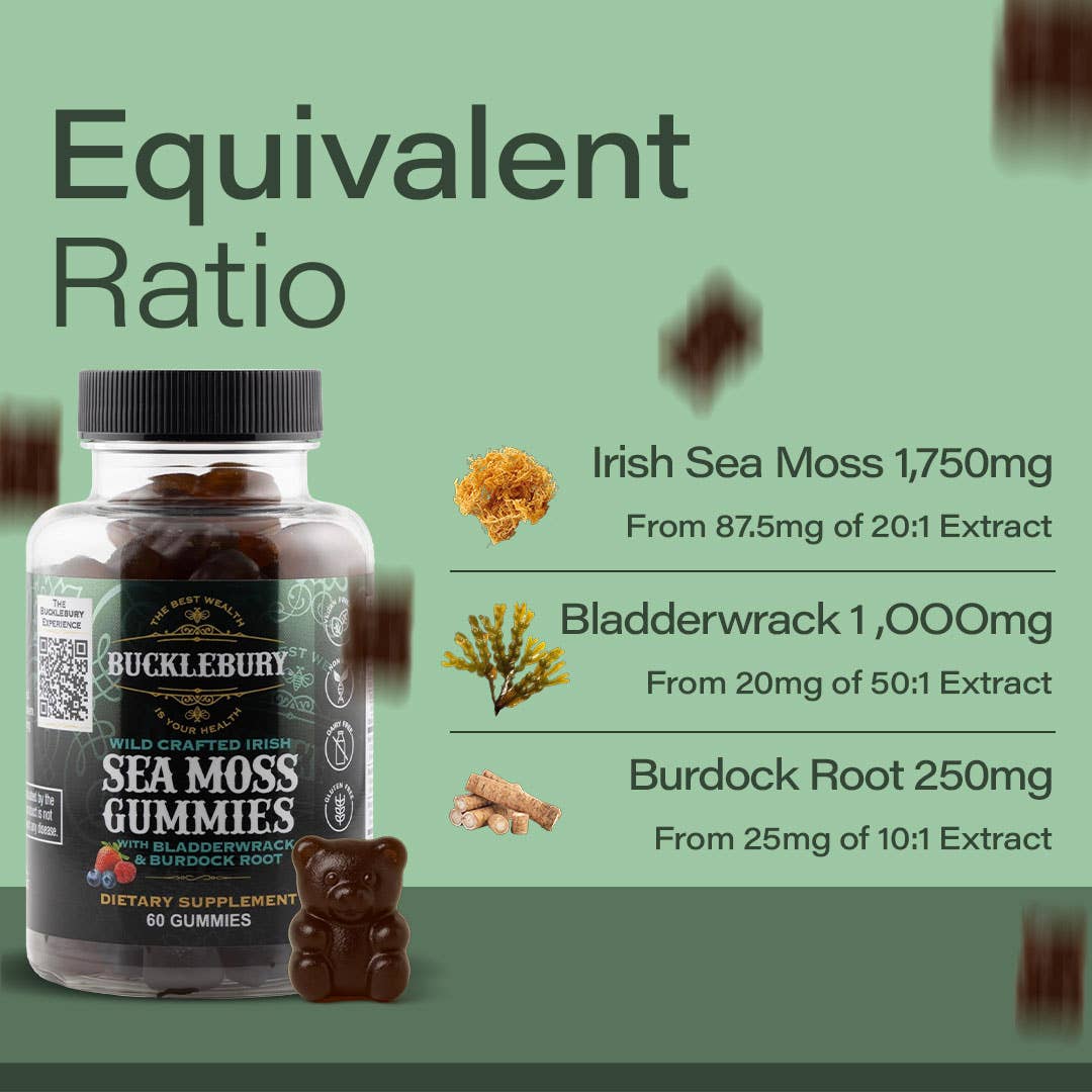 Bucklebury - Vente Supplément oral/vitamine - Gommes à la mousse de mer irlandaise Bucklebury Wild Crafted3