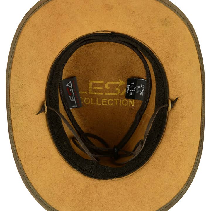 Lesa collection inc - Wholesale Cowboy Hat - Unisex - Rodeo Leather Outback Hat For Men and Women Shapeable Wide B14