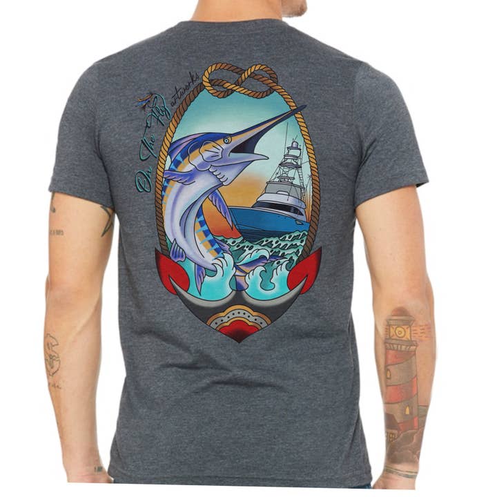 FISH ON!!! Marlin Unisex Tee for wholesale by On The Fly Artworks