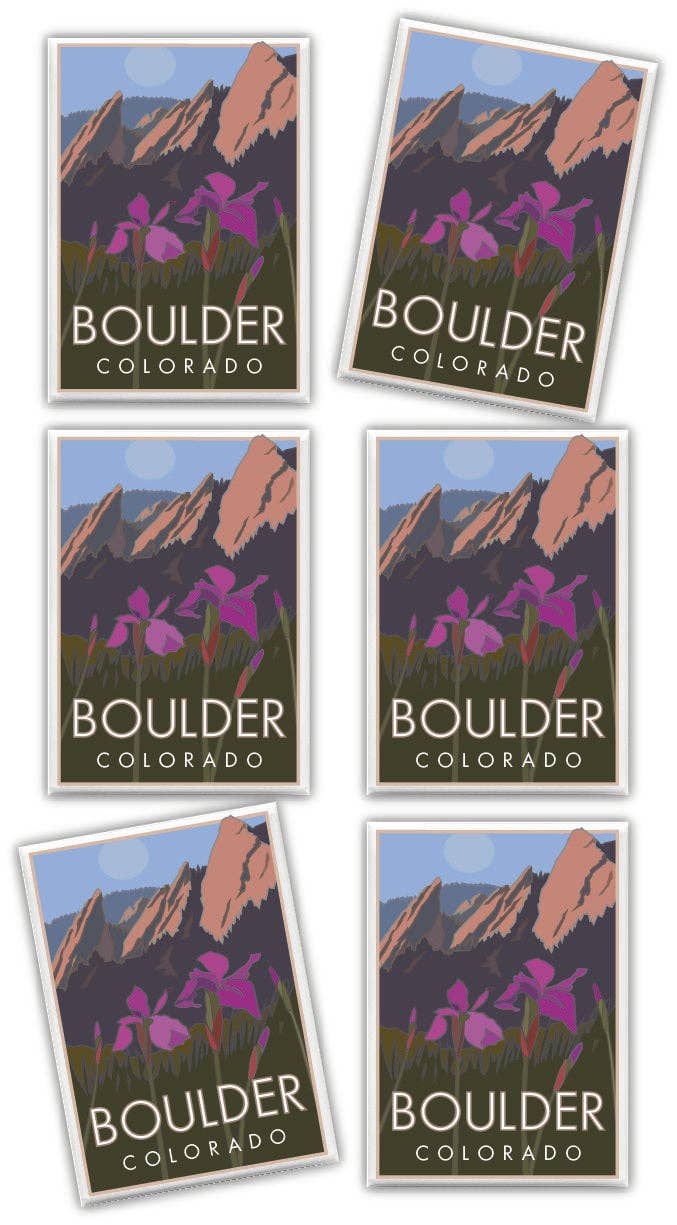 Travel Posters by M&W Design Co. - Wholesale Magnet - Boulder Iris, Colorado Magnet1