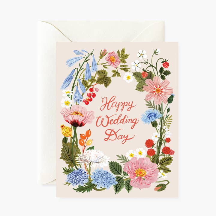HAPPY WEDDING DAY | greeting card for wholesale by Botanica Paper Co.