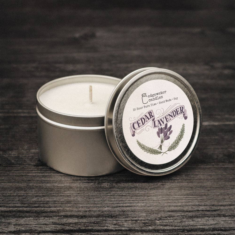 Edgewater Candles - Wholesale Travel Candles - Travel Tin - Cedar Lavender