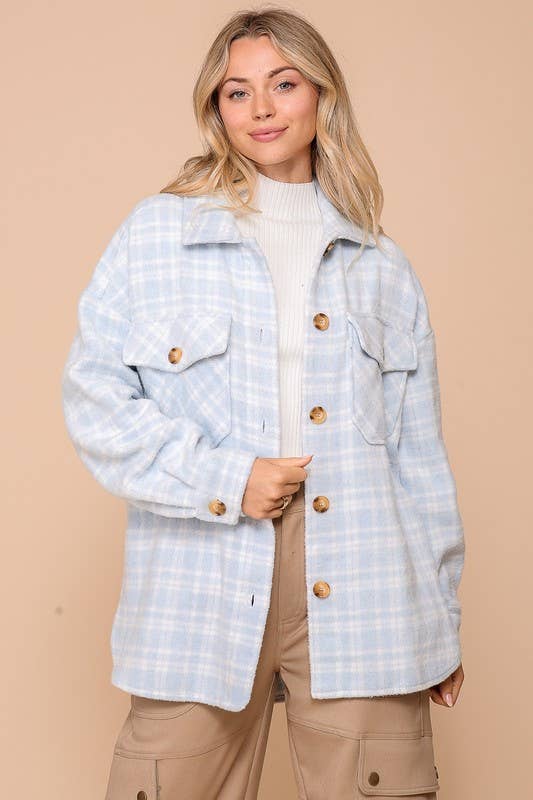 Vanilla Monkey – wholesale Shirt Jacket/Shacket - Women’s – Plaid Print Shacket2