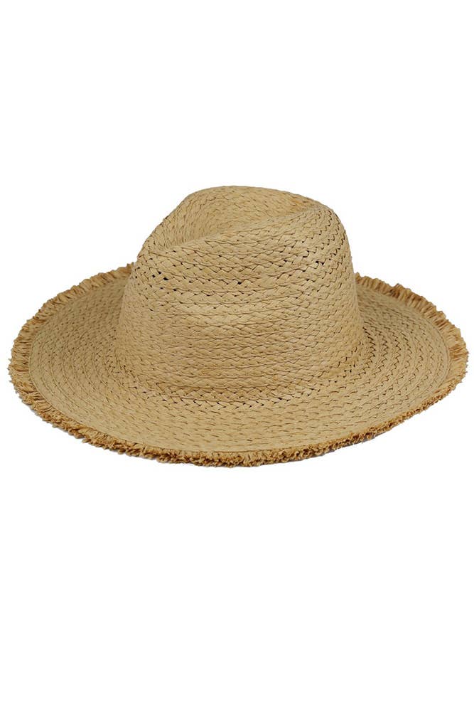 Hana - Wholesale Straw Hat - Women's - Frayed Solid Straw Hat1