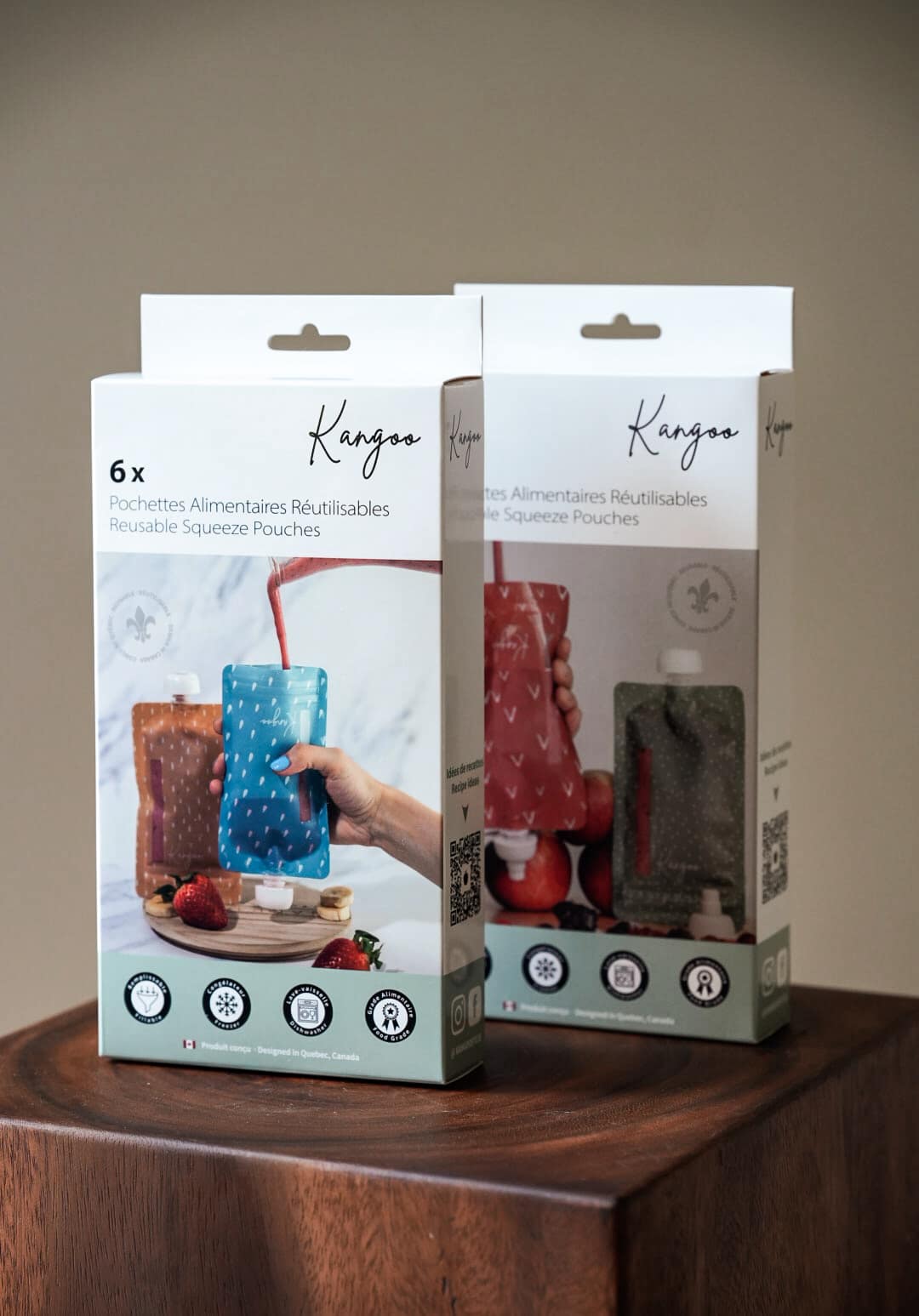 Kangoo et cie - Wholesale Food Storage Wrap/Bag - Reusable Baby Food Pouches – Refillable Squeeze Pouch (6x)9