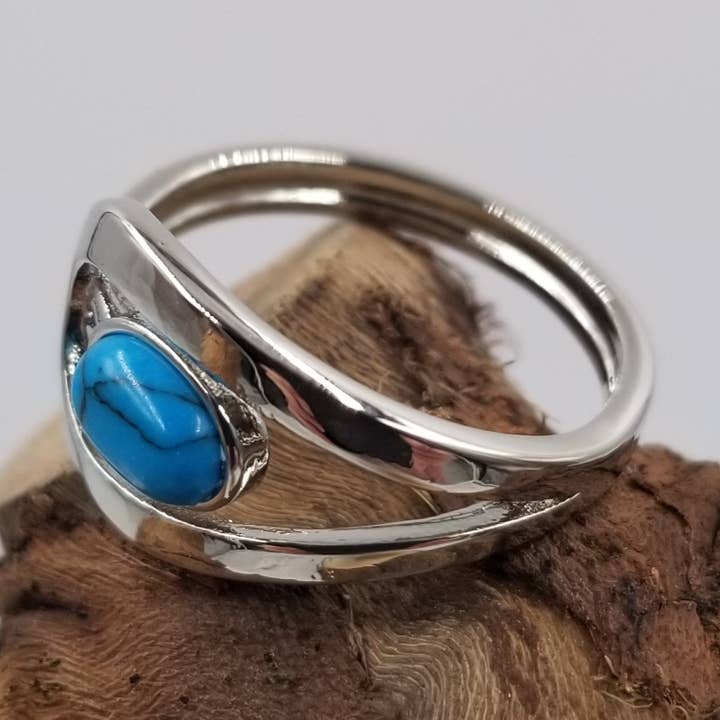 Vintage Turquoise Geometric Ring for wholesale by CHAKRA JEWELRY