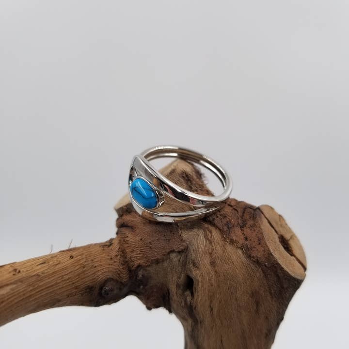 Vintage Turquoise Geometric Ring for wholesale by CHAKRA JEWELRY