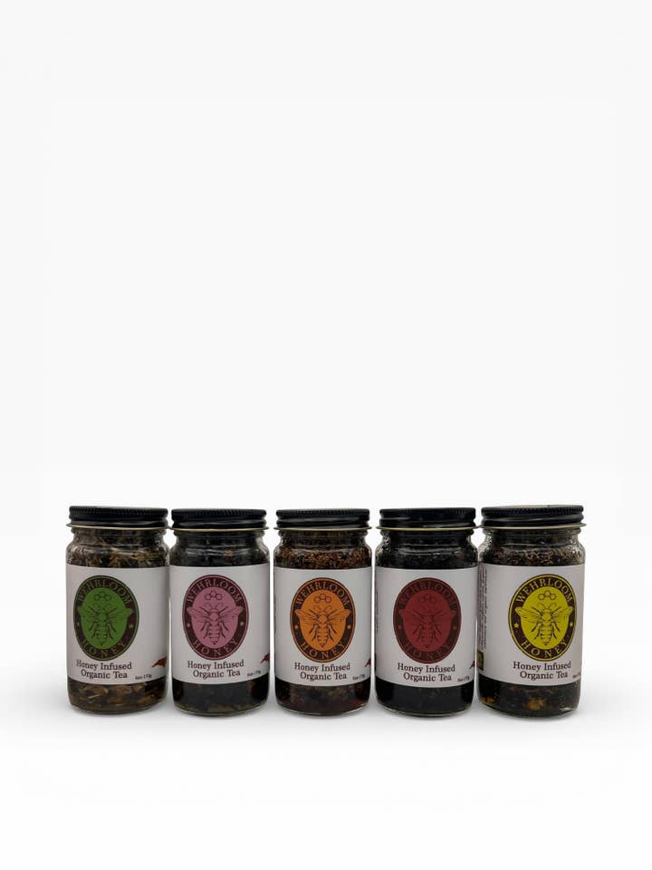 Honey Infused Organic Tea - 5 varieties available for wholesale by Wehrloom Honey