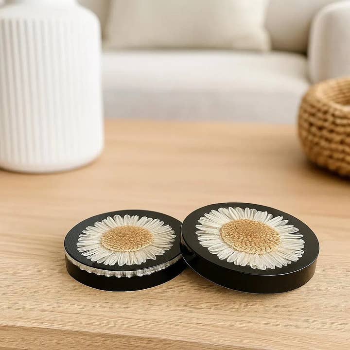 Flower Resin Coaster Set of 2 for wholesale by bJenuineCo