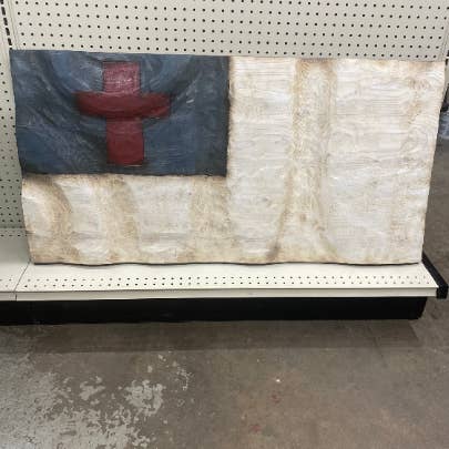 Schmedic Woodworking - Wholesale Wall Accent - Wood Wavy Christian Flag