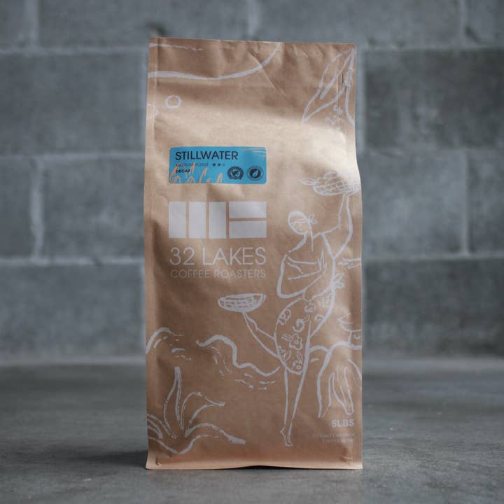 Stillwater Descafeinado - 5lb Grãos Inteiros Arábica por atacado de 32 Lakes Coffee Roasters
