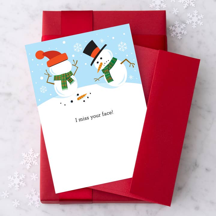 "I Miss Your Face" Holiday Greeting Card for wholesale by Design With Heart