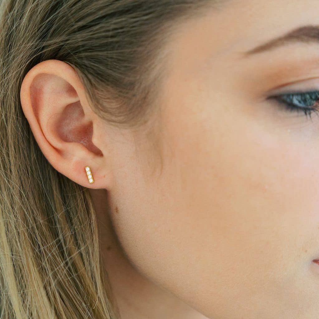 Honeycat Jewelry - Wholesale Dangle Earrings - Flat Drop Crystal Bar Earrings1