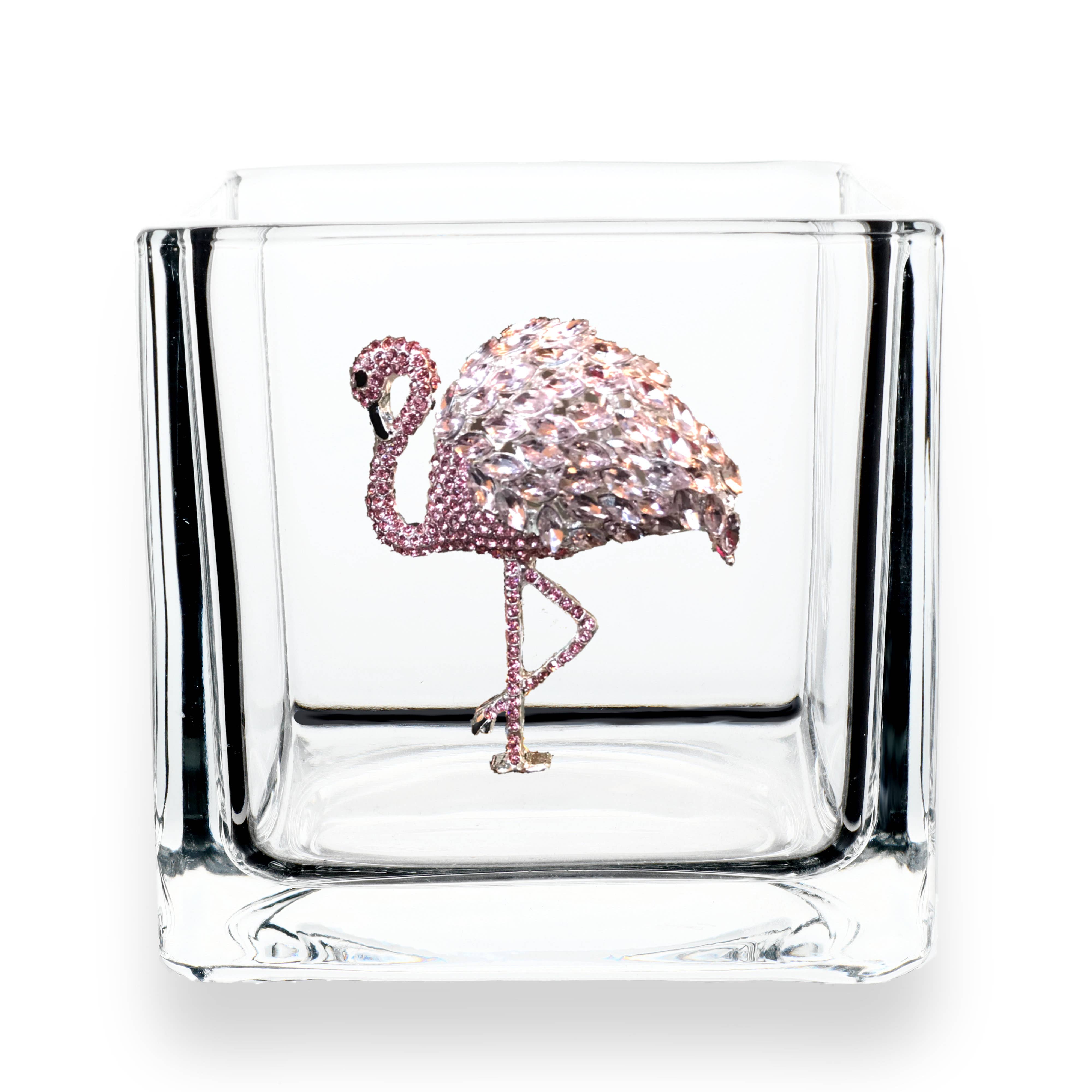 The Queens' Jewels® – Großhandel Kerzenhalter – Flamingo Jeweled 4x4 Kerzenhalter Vase