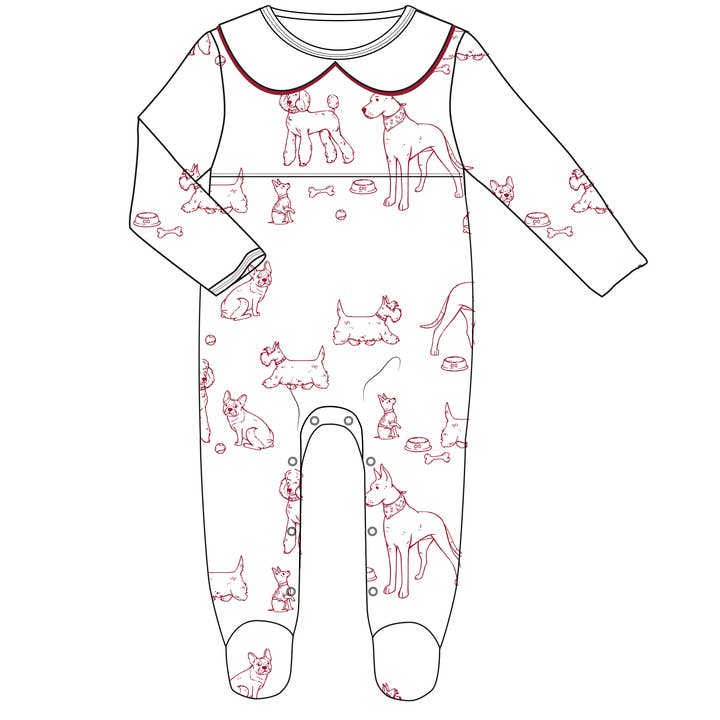 MARCELA - Vendita all'ingrosso Pigiamino - Neonati - Pigiama Footie in cotone Pima per cani1
