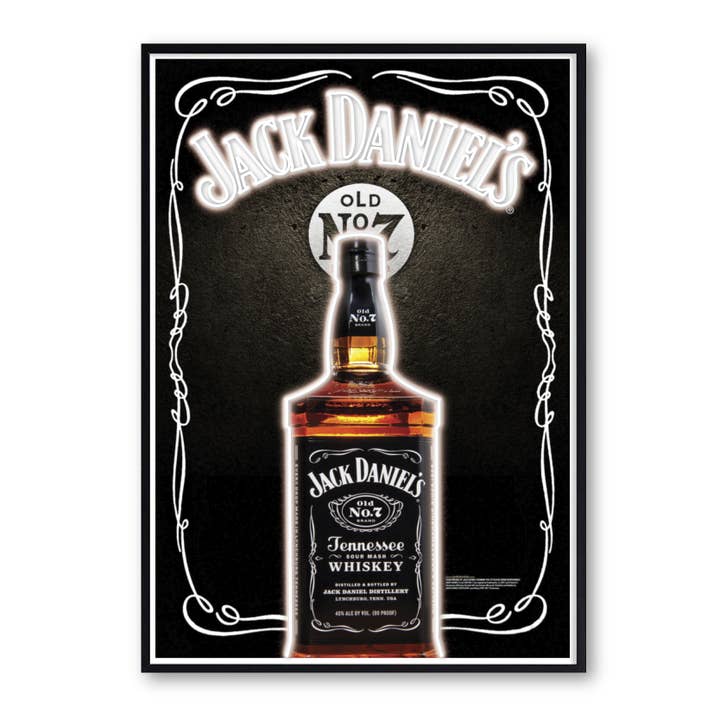 Bouteille à tambour Quadro Bar Restaurant Neon Jack Daniel's pour la vente par Woooow Arte
