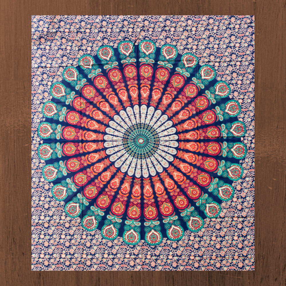 KARMA YOGA SHOP - Wholesale Tapestry/Textile - “Invigorating Multicolor Mandala” cotton wall hanging1
