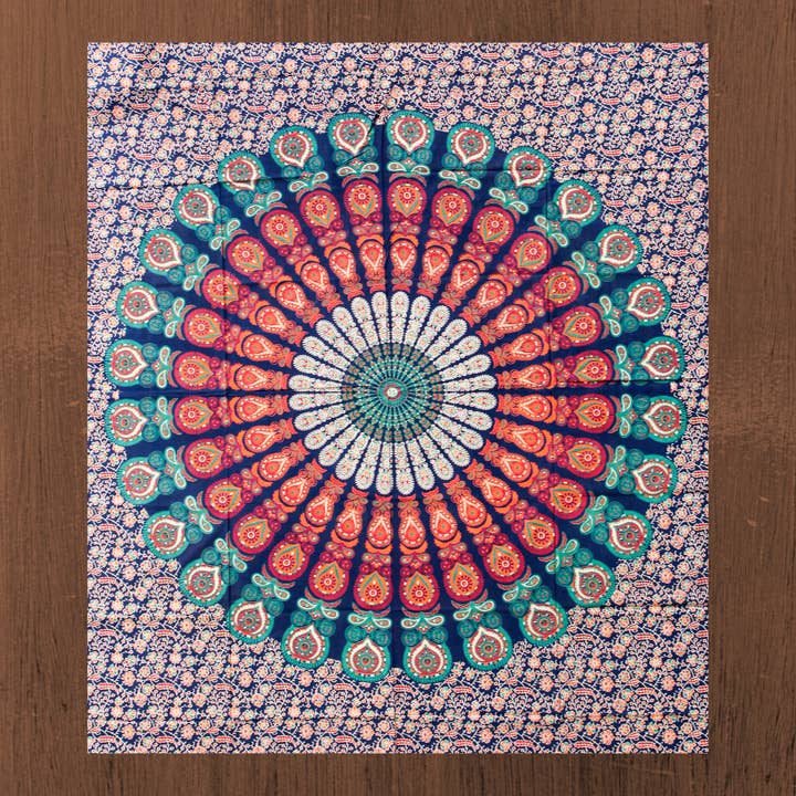 KARMA YOGA SHOP - Wholesale Tapestry/Textile - “Invigorating Multicolor Mandala” cotton wall hanging1