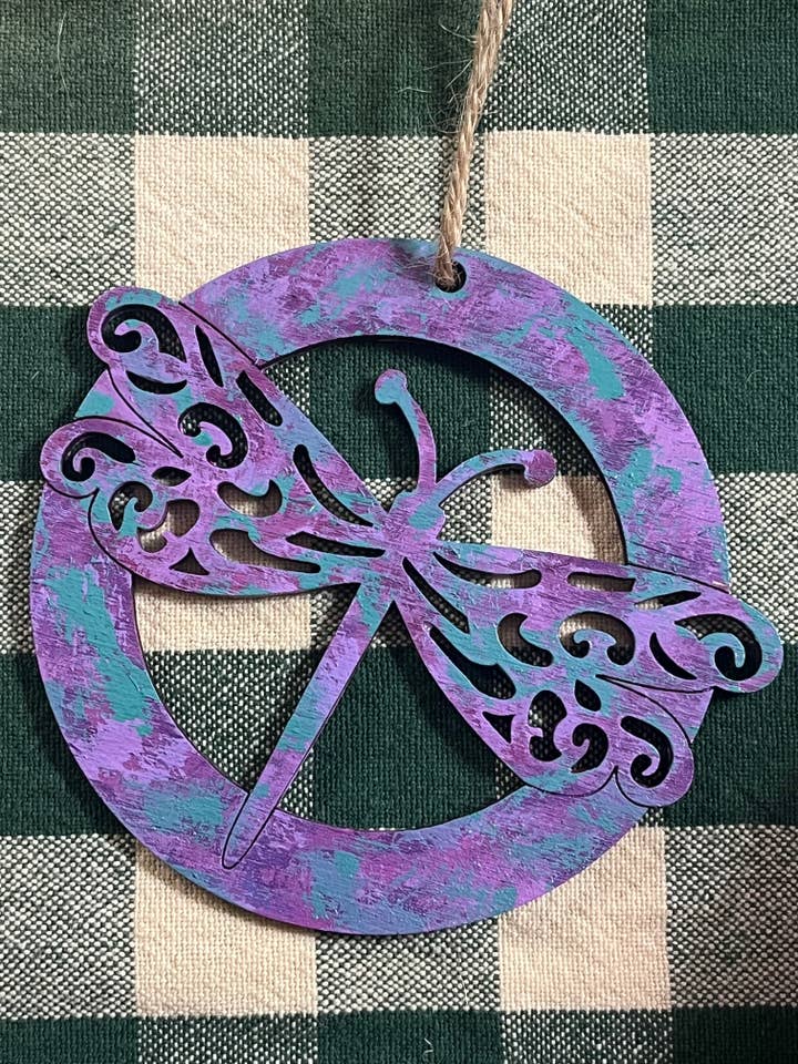 Hand-Painted Dragonfly Ornament for wholesale by ON THE GO Studio