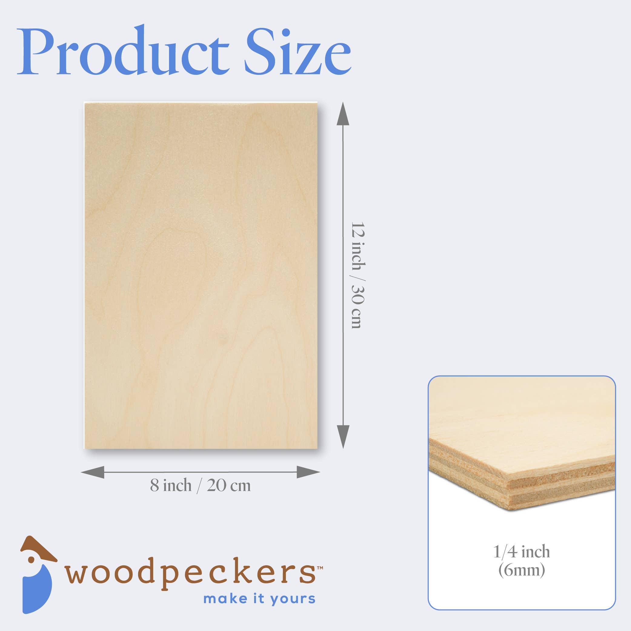 Woodpeckers Crafts - Wholesale DIY Craft Kit - Baltic Birch Plywood (Choose Your Size)4