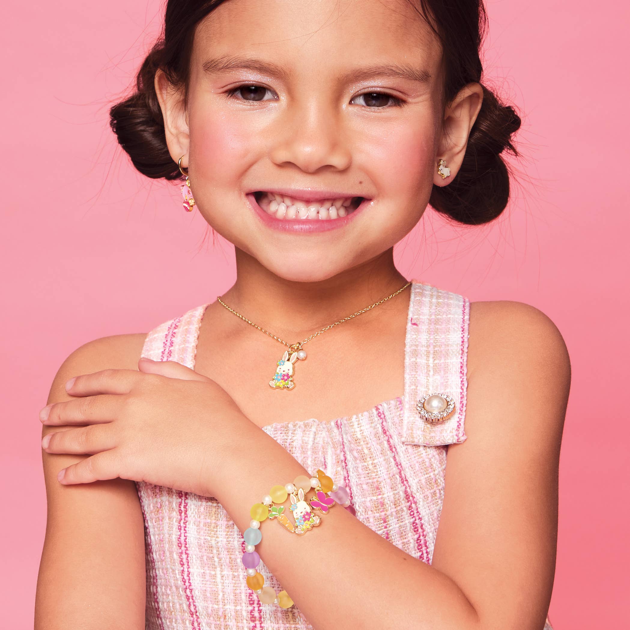 Girl Nation - Wholesale Kids Necklace - Kids - Sweet Petite Necklace | Easter Bunny and Blooms
2