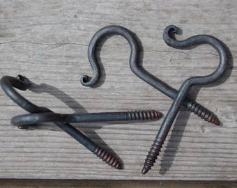 Milwaukee Blacksmith - Wholesale Wall Hook - 4 in hand forged screw in hook1