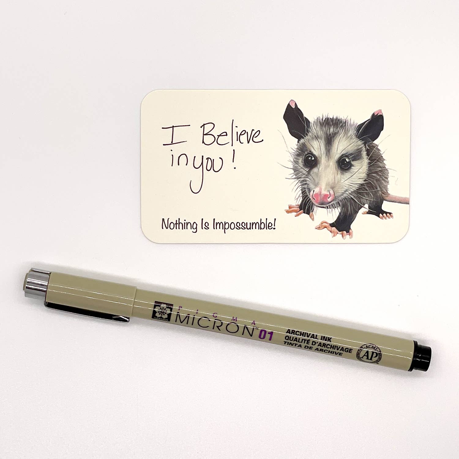 Woollybear Travels - Wholesale Stationery/Notecard Set - Pawsitive Notes- Rescued Opossum (Lunch Box Notes)1