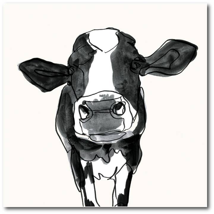 Cow Contour Gallery - Wrapped Canvas Wall Art for wholesale by Courtside Market