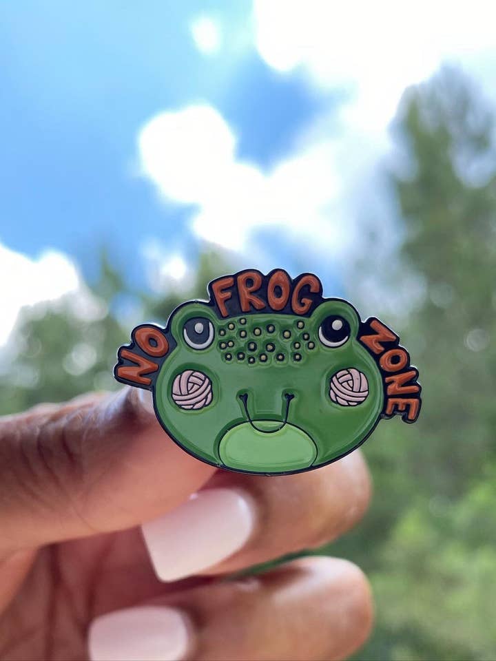 No Frog Zone Enamel Pin for wholesale by Channypeascorner