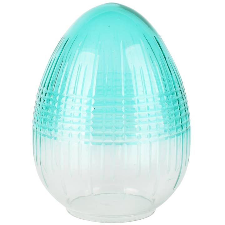 Deco æg 'Blue Glow', transparent, glas, 15x15x20cm for engroshandel hos Dekoratief