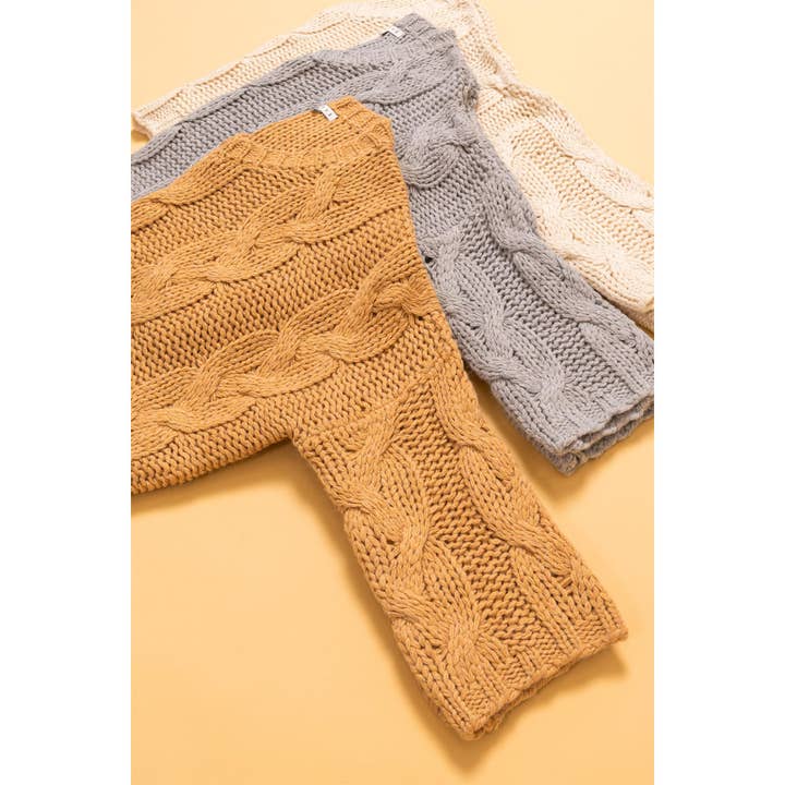 HYFVE - Wholesale Knit Sweater - Women's - HF25A269-Cable Knit Oversized Sweater