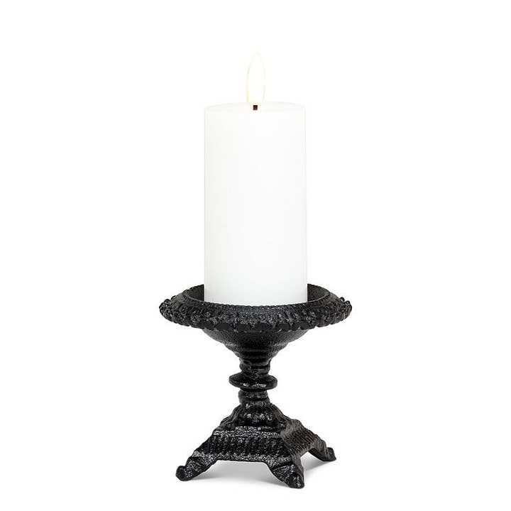 Medium Pedestal Candle Holder-Black-5"H for wholesale by Abbott