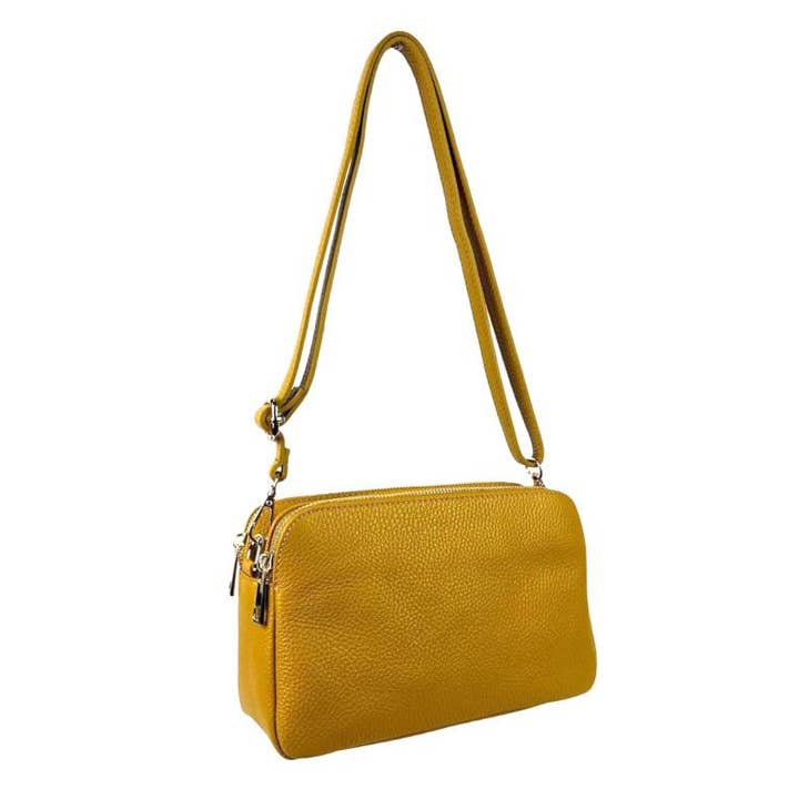 Schultertasche aus Leder für Damen mit 2 Reißverschlüssen. Rabatte für den Großhandel von Chenson & Gorett