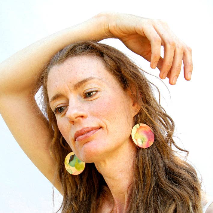 Solart - Wholesale Dangle earrings - Round 45 Sky Wooden Earrings3