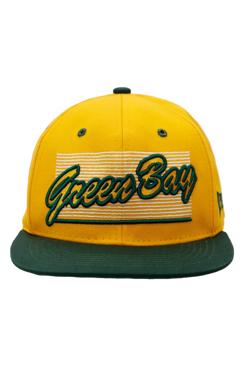 Cap Zone – Engroshandel Snapback hat - Unisex – Green Bay GB Logo Stripe Twill Flad Bill Snapback3