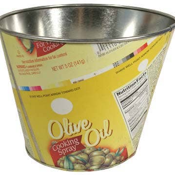 Secchio o Vaso da Esposizione in Latta Riciclata, India per la vendita all'ingrosso da parte di Tesoros Trading Company